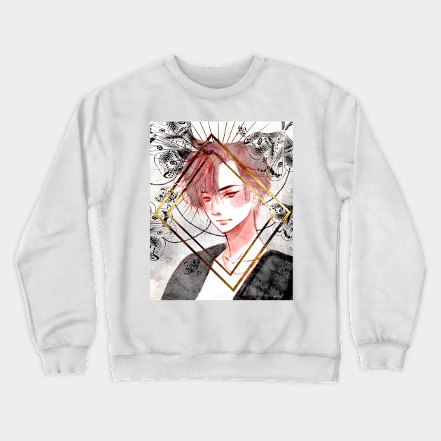 Real pretty boy beautiful boy man Manga style Crewneck Sweatshirt by meisanmui